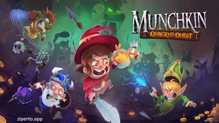 Munchkin: Quacked Quest 2026 features adventurers fighting monsters and collecting treasure in fantasy dungeons.