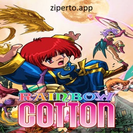 Rainbow Cotton 2026 witch flying through colorful stages in firing magical attacks at enemies.