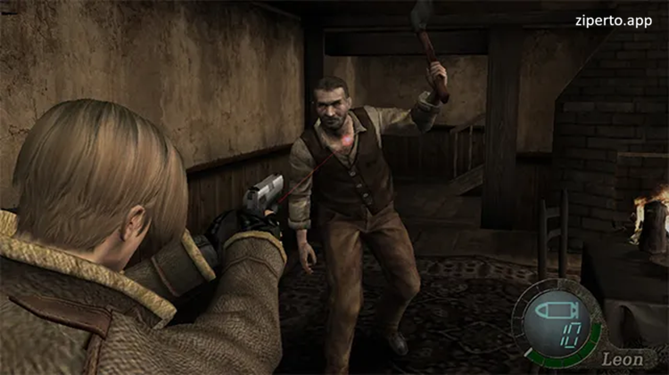 Resident Evil 4 2026 Leon fighting enemies in a dark village.