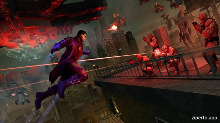 Saints Row IV: Re-Elected 2026 featuring futuristic weapons and chaotic action in a simulated city.