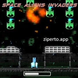 Space Aliens Invaders 2026 displaying fighting waves of alien enemies.