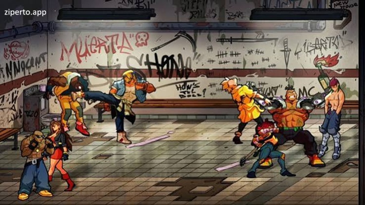 Streets of Rage 4 2026 fighters battling criminals on a city street.