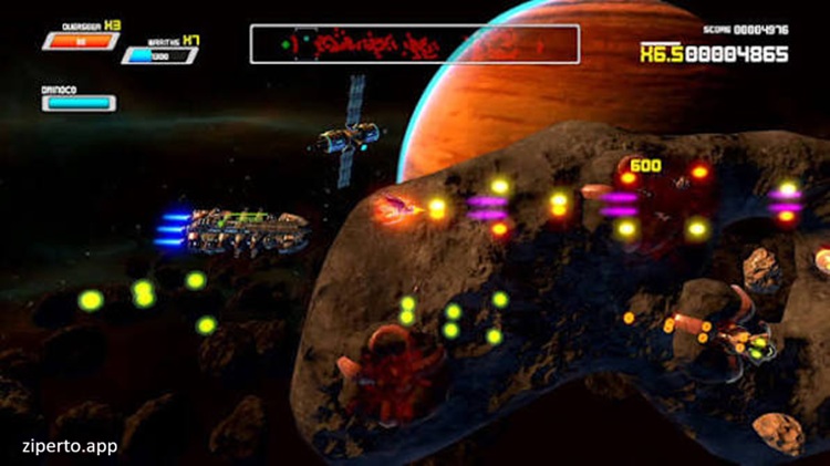 Syder Reloaded 2026 spaceship battling alien forces in a retro space shooter.