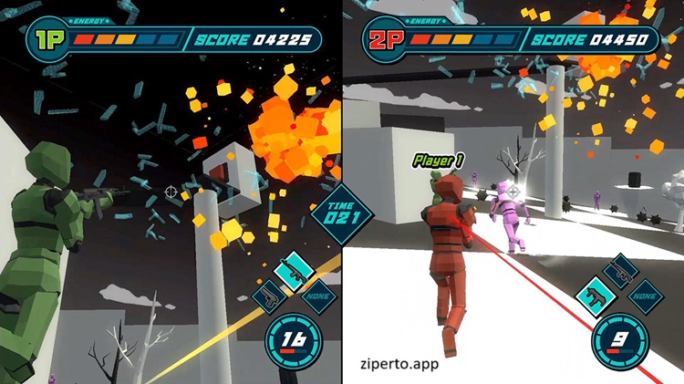 Virtual Battle 2026 showing colorful virtual arenas and survival battles against opponents.