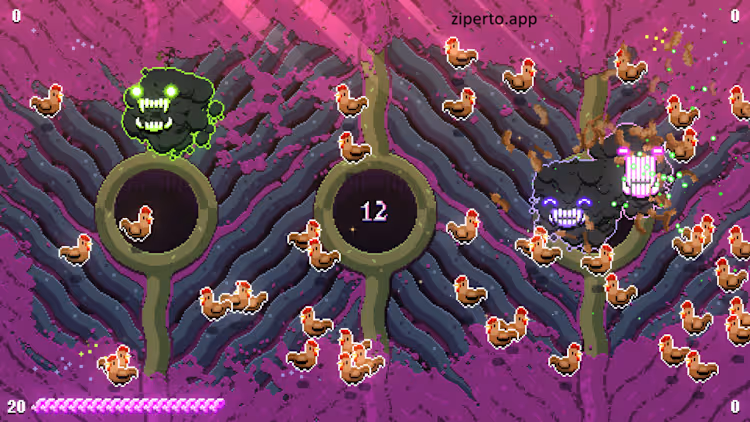 Wand Wars 2026 showing magical wizards battling with glowing spells and projectiles.