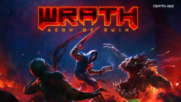 Wrath: Aeon of Ruin 2026showing a warrior facing horrors in a ruined landscape.